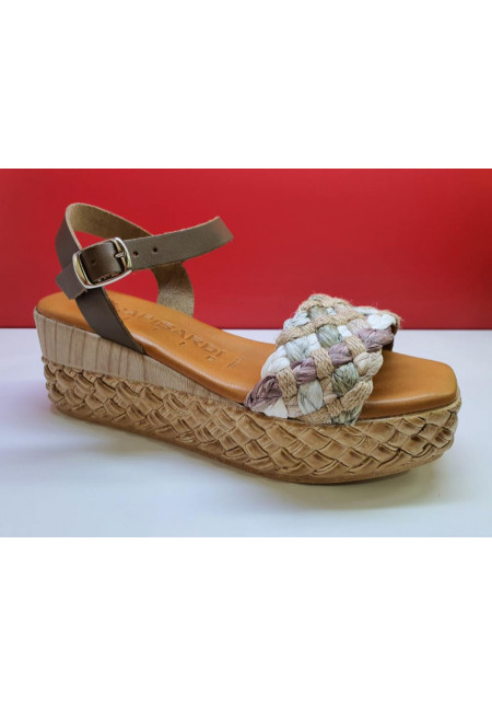 NR RAPISARDI 48095 PIEL KAKI RAFIA MULTICOLOR