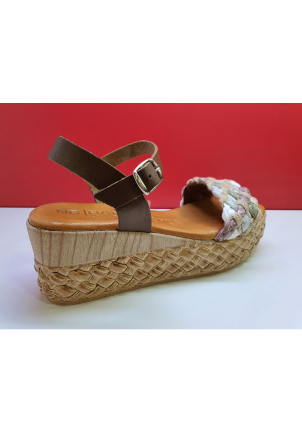 NR RAPISARDI 48095 PIEL KAKI RAFIA MULTICOLOR