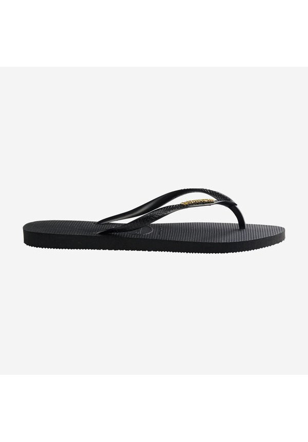 SLIM LOGO METALLIC BLACK GOLDEN HAVAIANAS